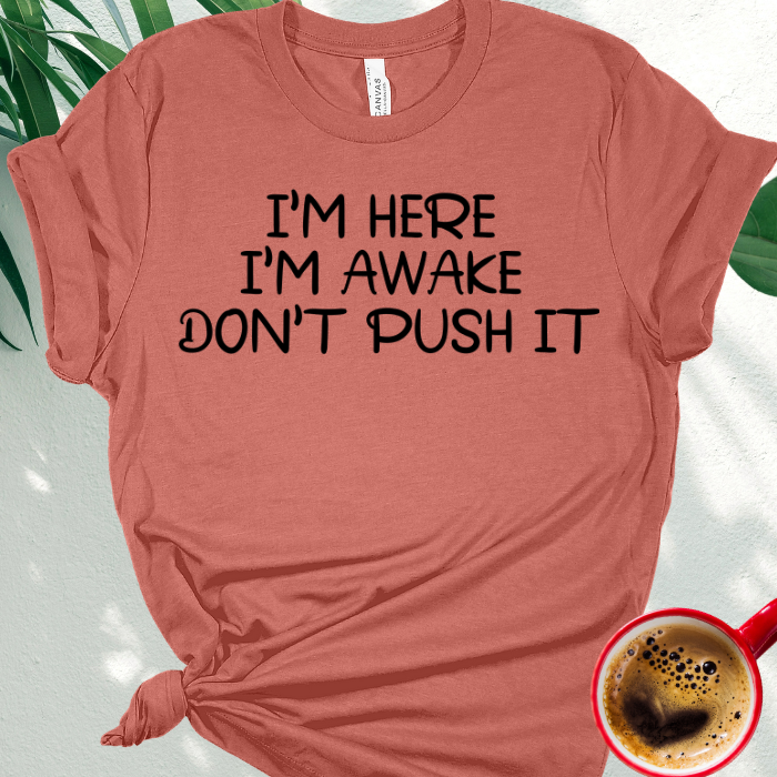 I'm Here I'm Awake Don't Push It.