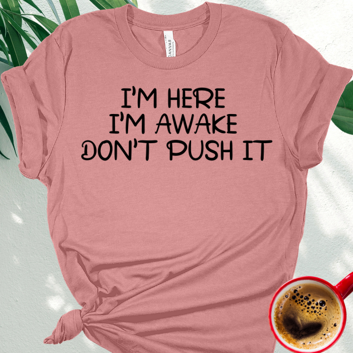 I'm Here I'm Awake Don't Push It.
